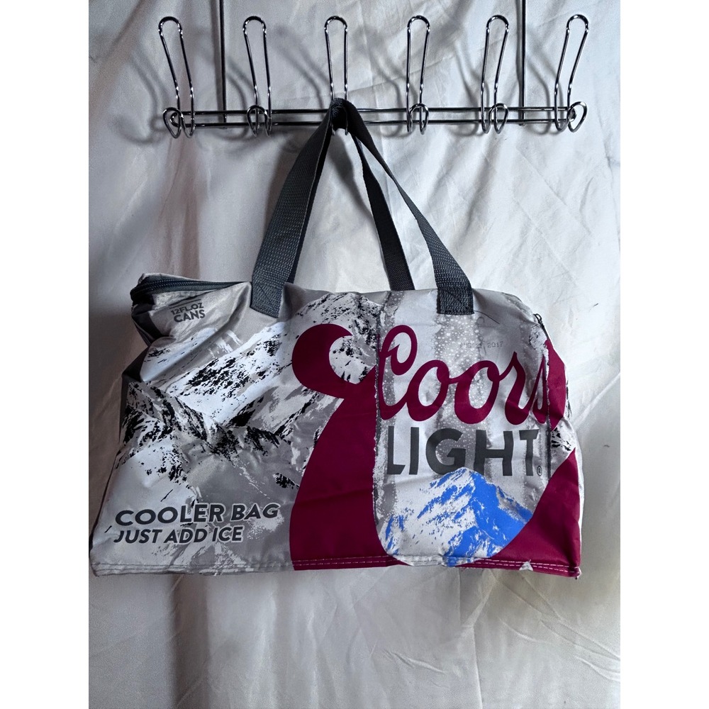 Coors Light Cooler Bag 36 Can Silver Bullet Gray Red Insulated Tote Men
